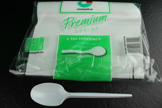 Mehrweg Plastik Löffel 170 mm weiß 100 Stück