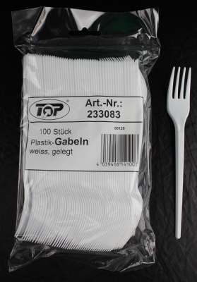 Einweg Plastik Gabeln 165 mm weiß 100 Stück