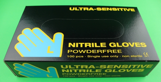 100 Stück Nitrilhandschuhe Größe L, blau, unsteril , puderfrei