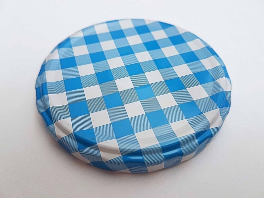 Twist-OFF-Deckel - 82mm - blau/weiß