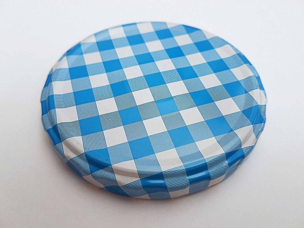 Twist-OFF-Deckel - 82mm - blau/weiß