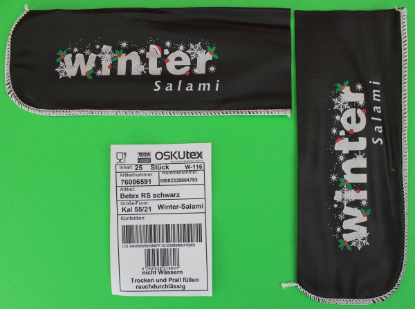 Osk Textildarm schwarz # W-116 "Wintersalami" Beutelform Kal.55/21 330 g